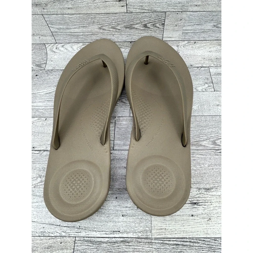 FitFlop iQushion Ergonomic Flip Flops‎ Men Tan Brown Comfort Sandals US 11 EU 44